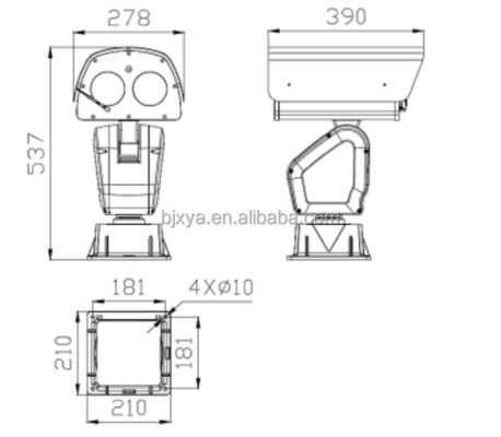 PTZ Thermal CMOS Infrared Night Vision Security Camera with Gyro Stabilization for Railway and Airport