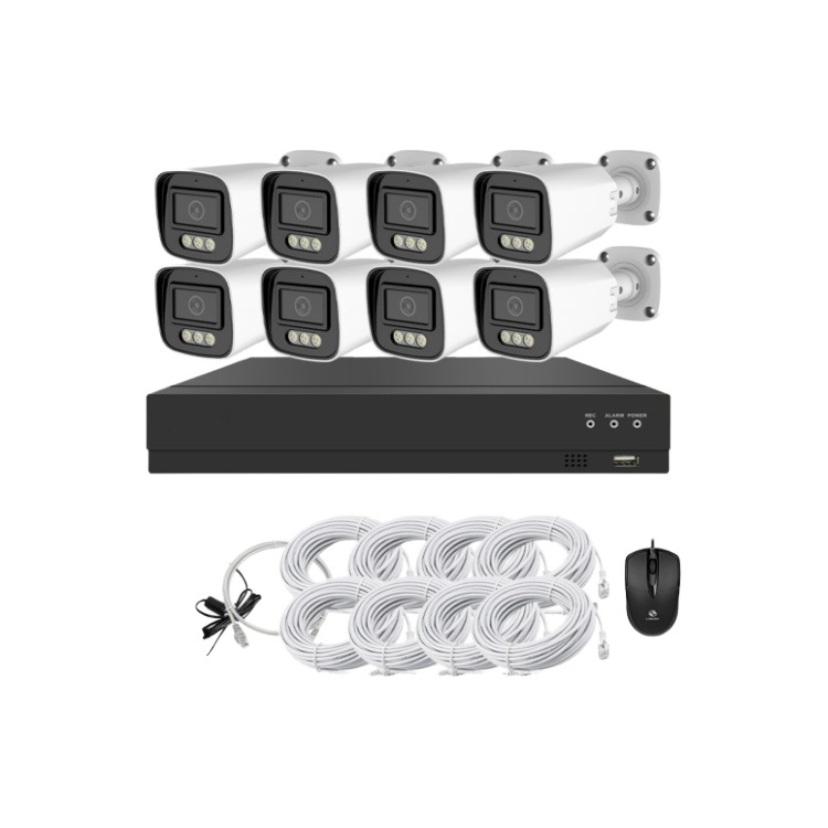 8MP 8CH PoE NVR Kit 4K IP CCTV Security Cameras Waterproof IP66 Outdoor PTZ Style Night Vision Face Recognition  12V Power OEM